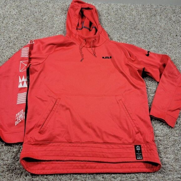 Nike LeBron James Hoodie Mens Medium Red Graphic Basketball - Picture 1 of 9